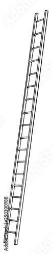 Leaning Ladder vintage illustration.