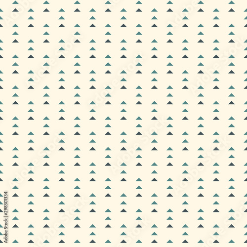 Repeated mini triangles on white background. Simple abstract wallpaper. Seamless pattern design with geometric figures.