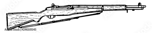 M1 Garand Rifle, vintage illustration. photo