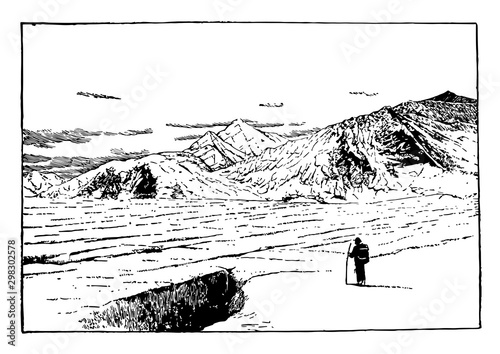Seward Glacier vintage illustration