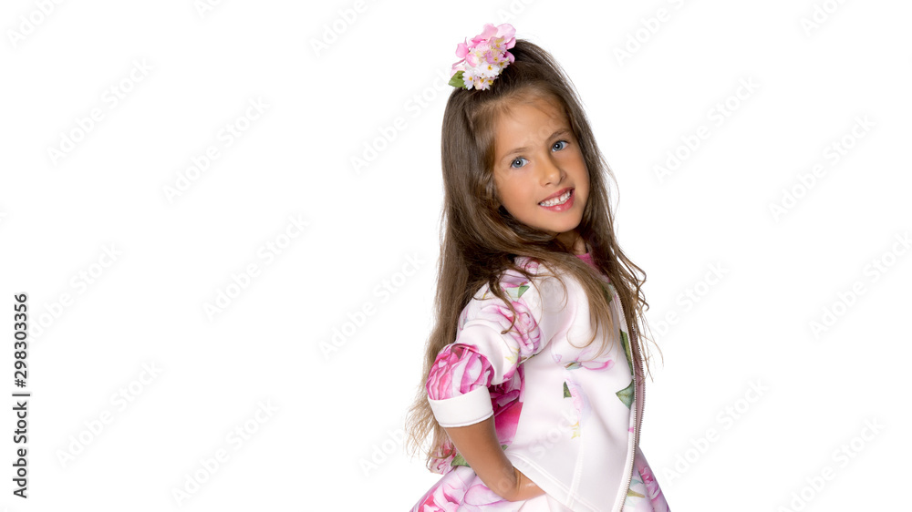 Portrait of a little girl close-up.Isolated on white background. Portrait of a little girl close-up.Isolated on white background.