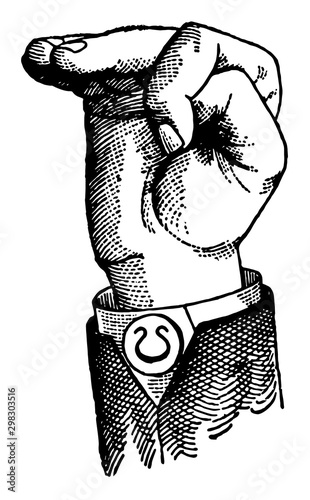 Non Vocal Mixed Point Consonant, vintage illustration.