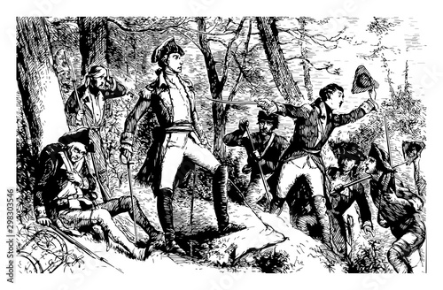 DePeyster Raises a White Flag vintage illustration