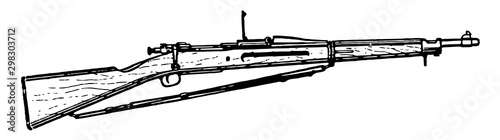 Springfield M1903 Rifle, vintage illustration.