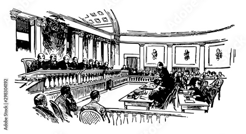 United States Supreme Court vintage illustration
