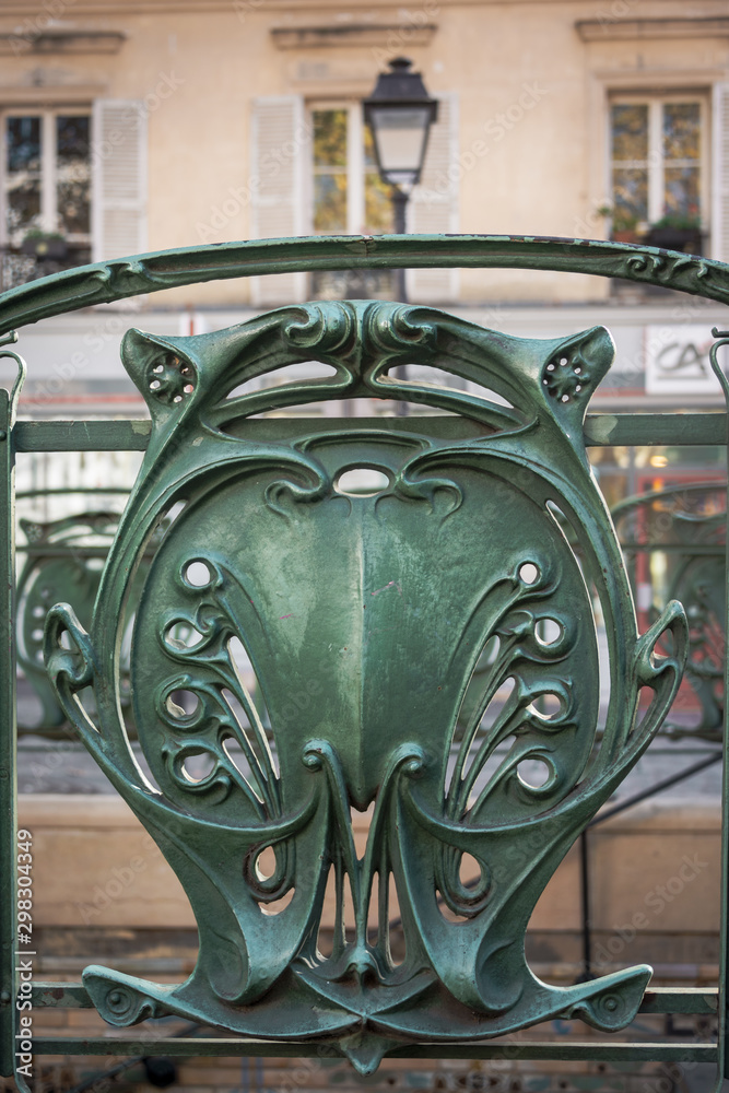 Art Nouveau ironwork detail in Paris