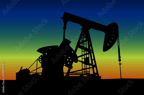 pumpjack silhouette realistic vector illustration isolated