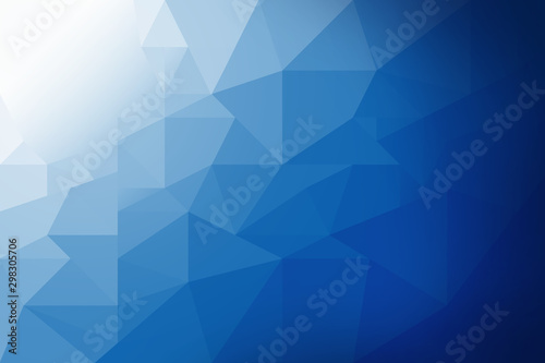 Blue background abstract Polygonal ( Low-Poly )Triangular Modern Geometric. Style With Gradient. Futuristic Design Backdrop