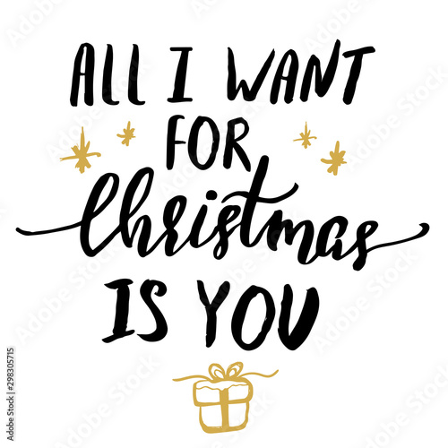 Christmas template with hand lettering.