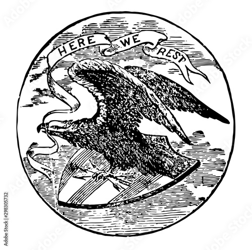Alabama seal vintage illustration