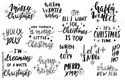 Set of hand lettering for cards or git tags.
