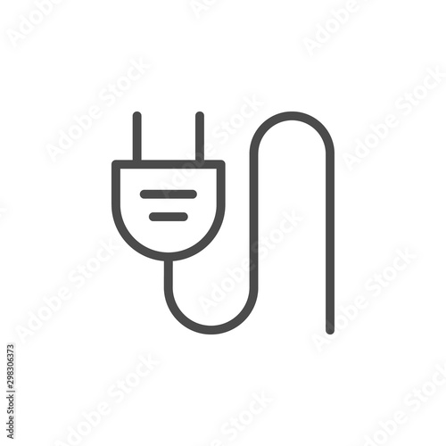 Electric plug line outline icon