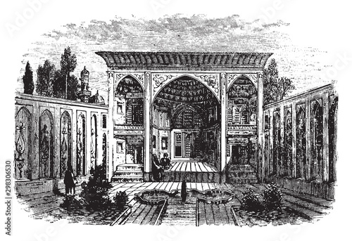 Persian Palace, vintage illustration.