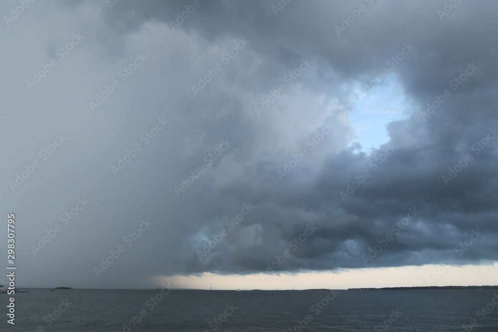 storm over the sea