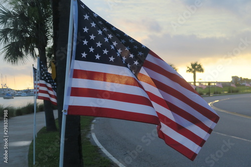 flag on the highway