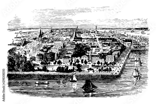 Charleston During the Civil War vintage illustration
