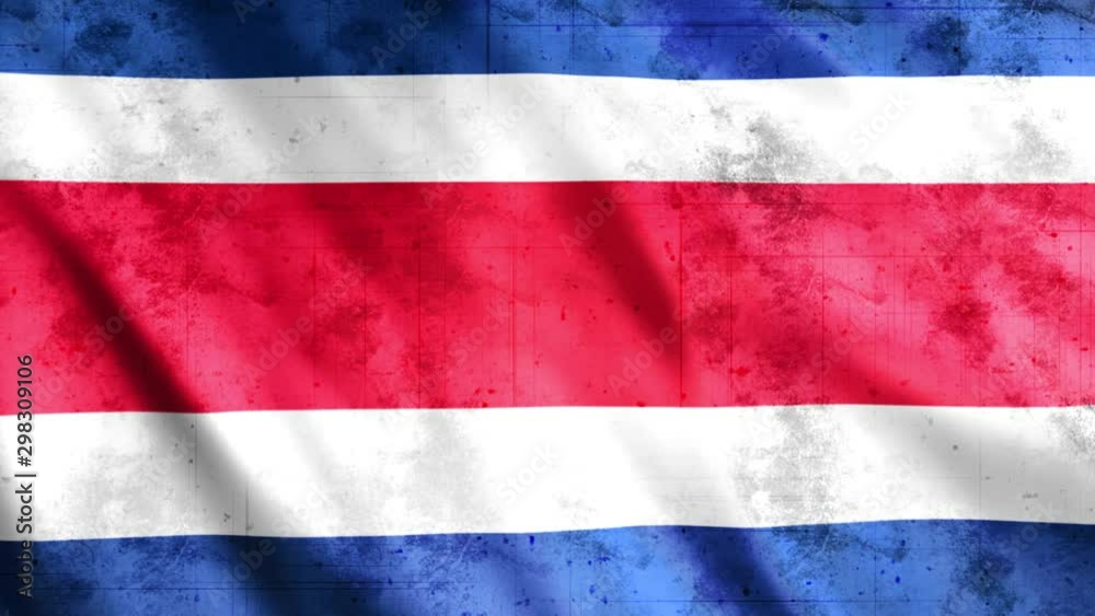 Costa Rica National Flag Grunge Costa Rica National Flag Grunge