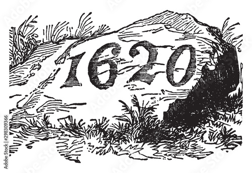 Plymouth Rock,vintage illustration photo