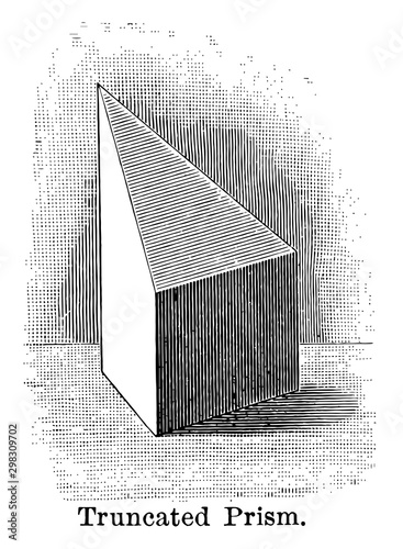 Truncated Prism vintage illustration.