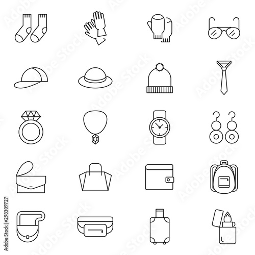 Accessories vector icon outline style