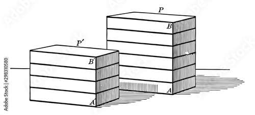 Rectangular prisms vintage illustration.