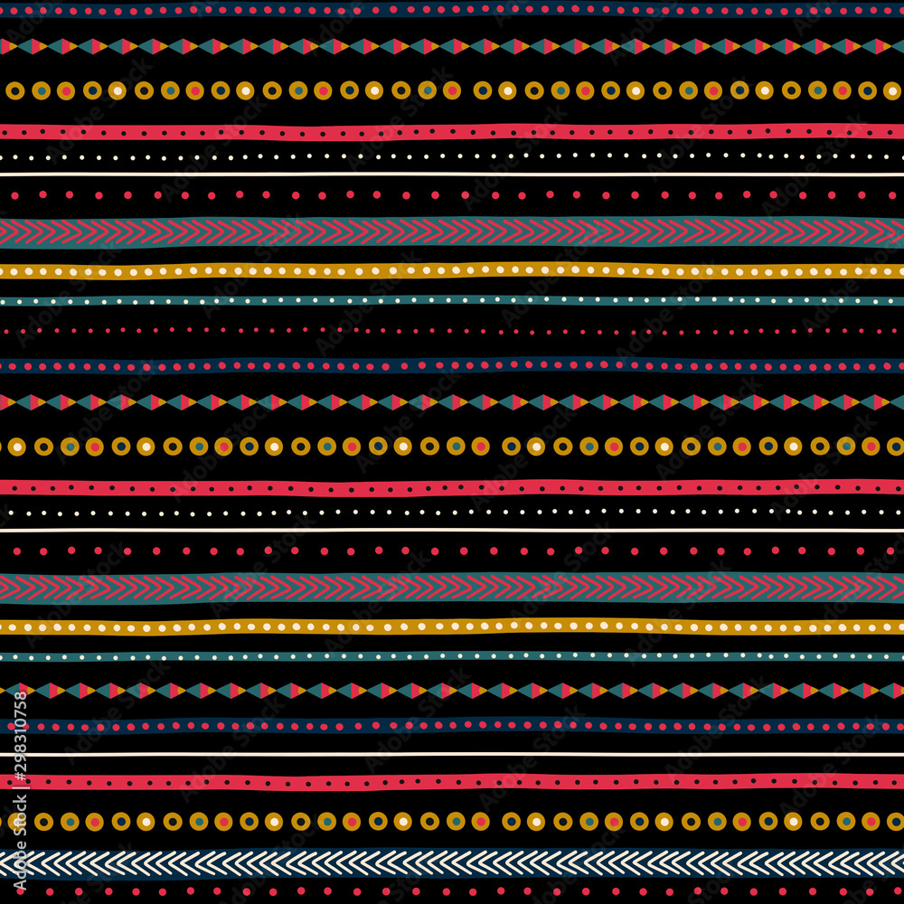 Seamless pattern with ethnic ornamental colourful stripes Seamless pattern with ethnic ornamental colourful stripes