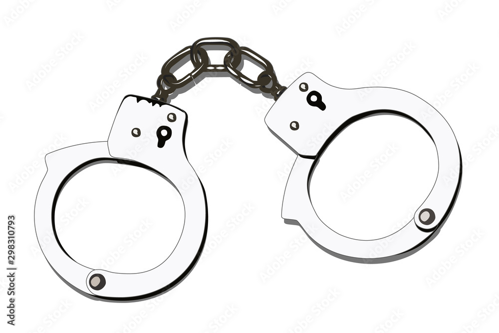 handcuffs realistic vector illustration isolated