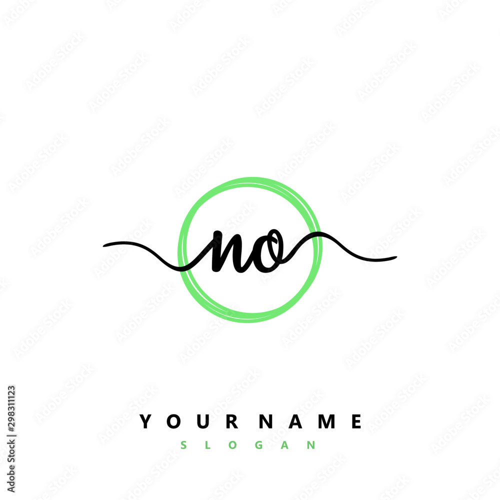 NO Initial handwriting logo vector NO Initial handwriting logo vector
