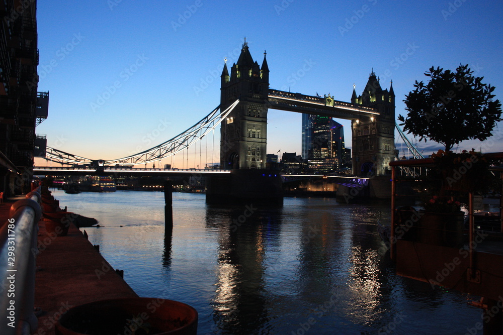 tower bridge in london at sunset