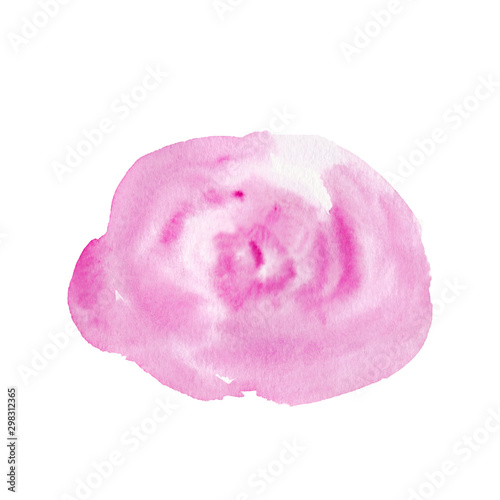 Watercolour pink splash, great design for any purposes. Colorful ink illustration. Art paper design, hand drawn picture.