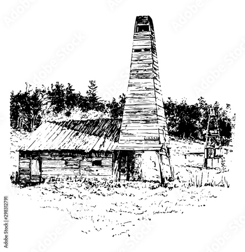 Drake Well vintage illustration