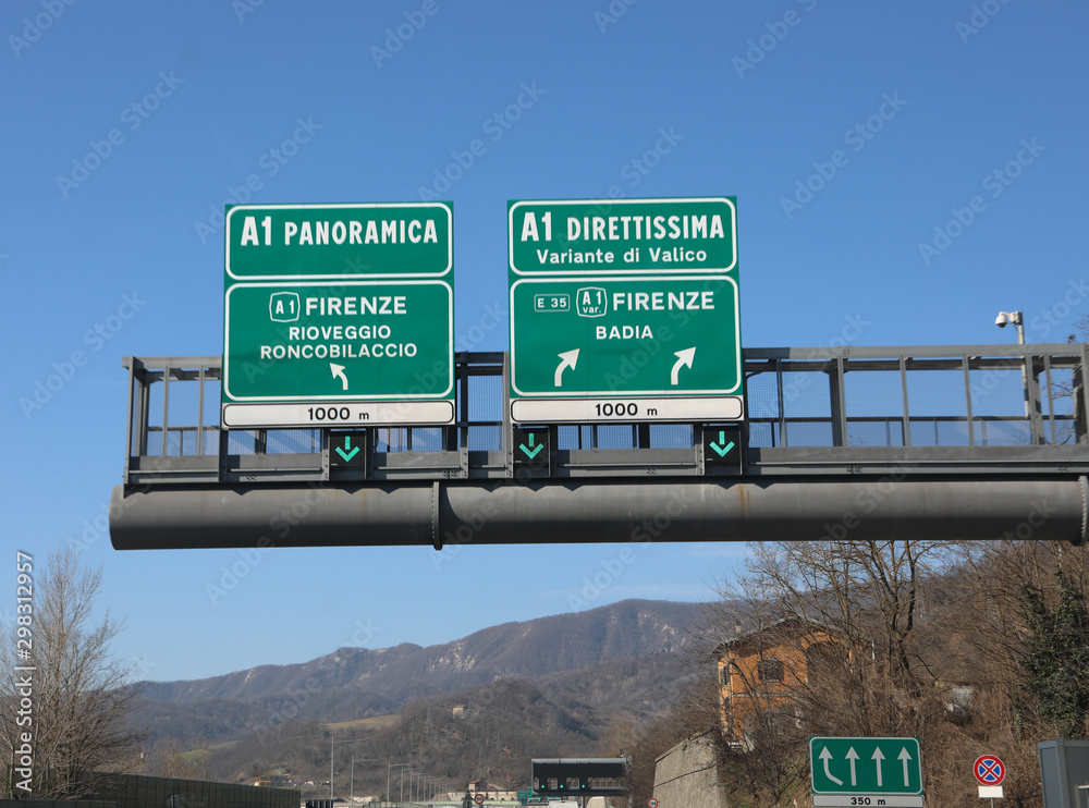 traffic sign on italian highway