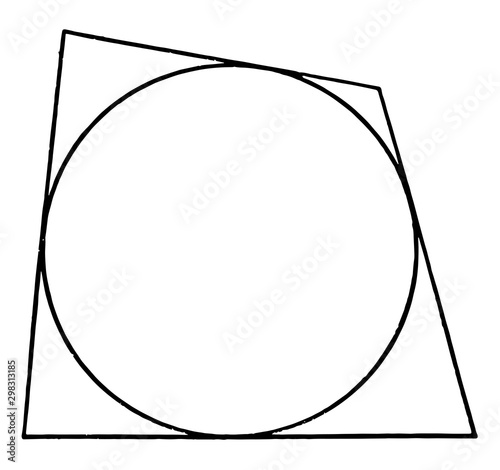 Quadrilateral Circumscribed About a Circle vintage illustration.