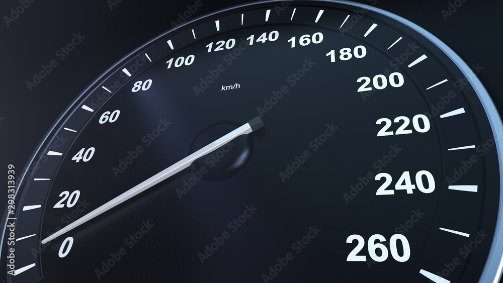 3d render Car Speedometer Macroplane Gaining Speed 3d render Car Speedometer Macroplane Gaining Speed