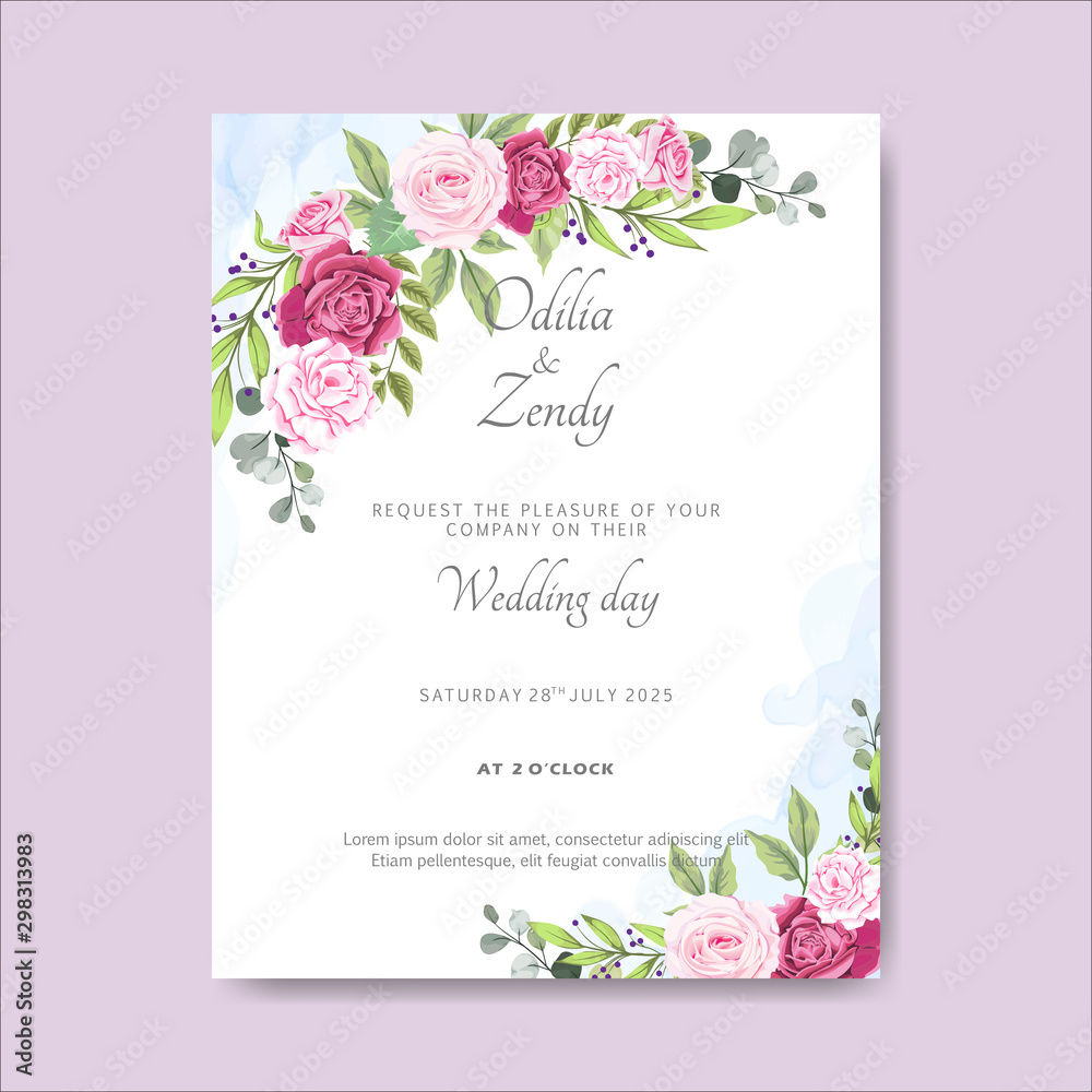 beautiful wedding card invitations with floral theme