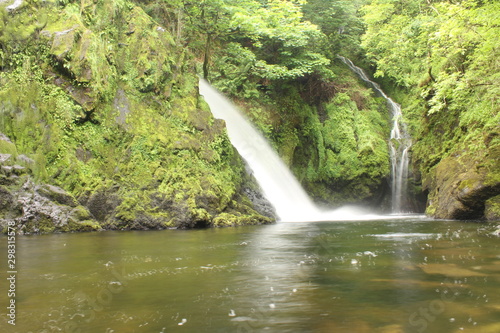 Llanberis waterfall in forest