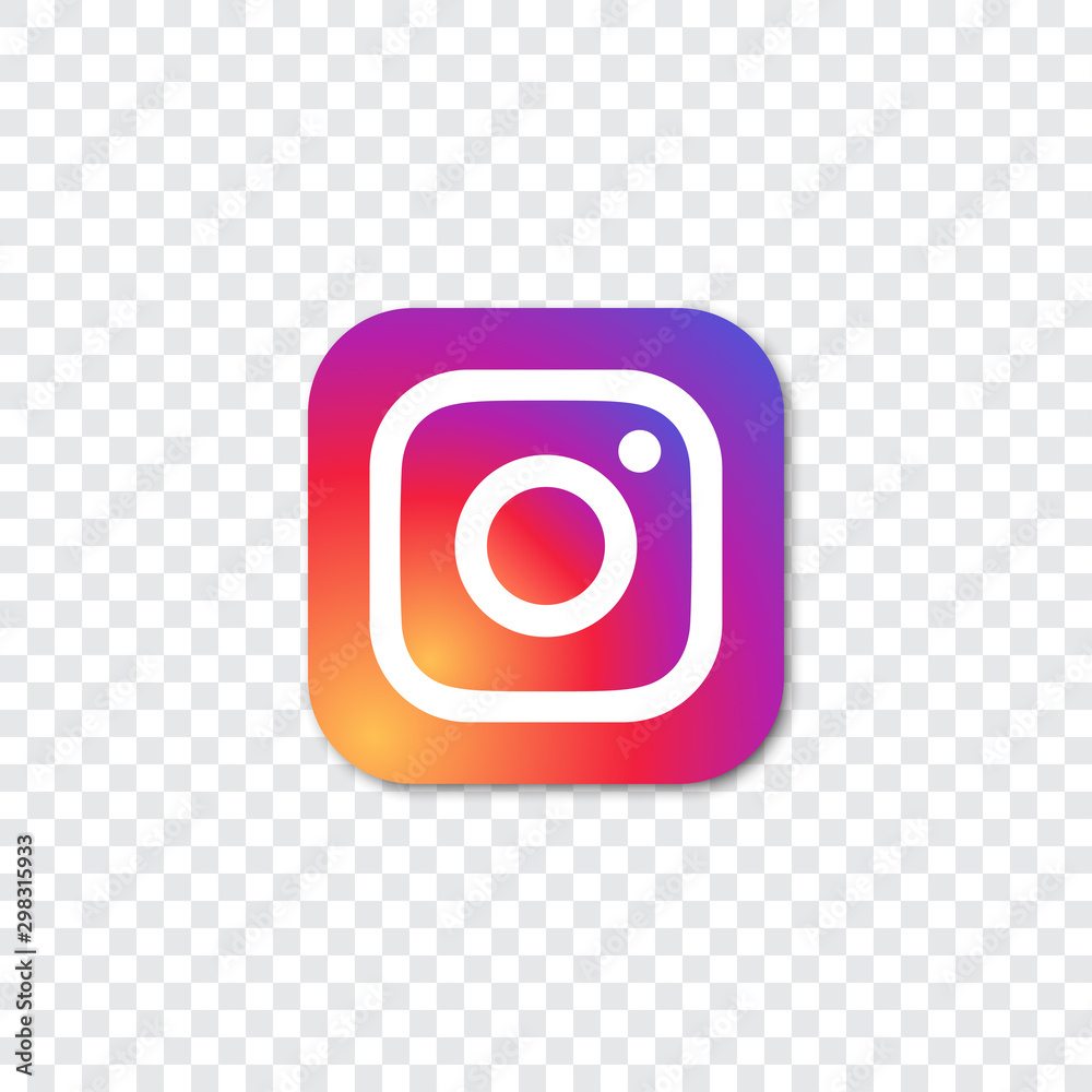 Instagram logo with shadow on a transparent background Stock Vector | Adobe  Stock