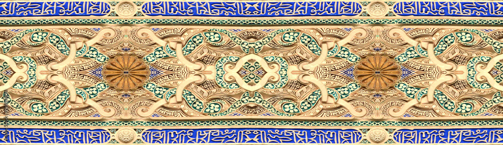 Horizontally Seamless Texture of Ornate Sculpted Wall or Ceiling Embellishment from Seville, Spain Horizontally Seamless Texture of Ornate Sculpted Wall or Ceiling Embellishment from Seville, Spain