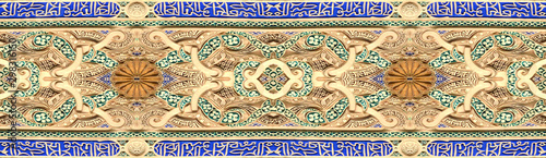 Horizontally Seamless Texture of Ornate Sculpted Wall or Ceiling Embellishment from Seville, Spain