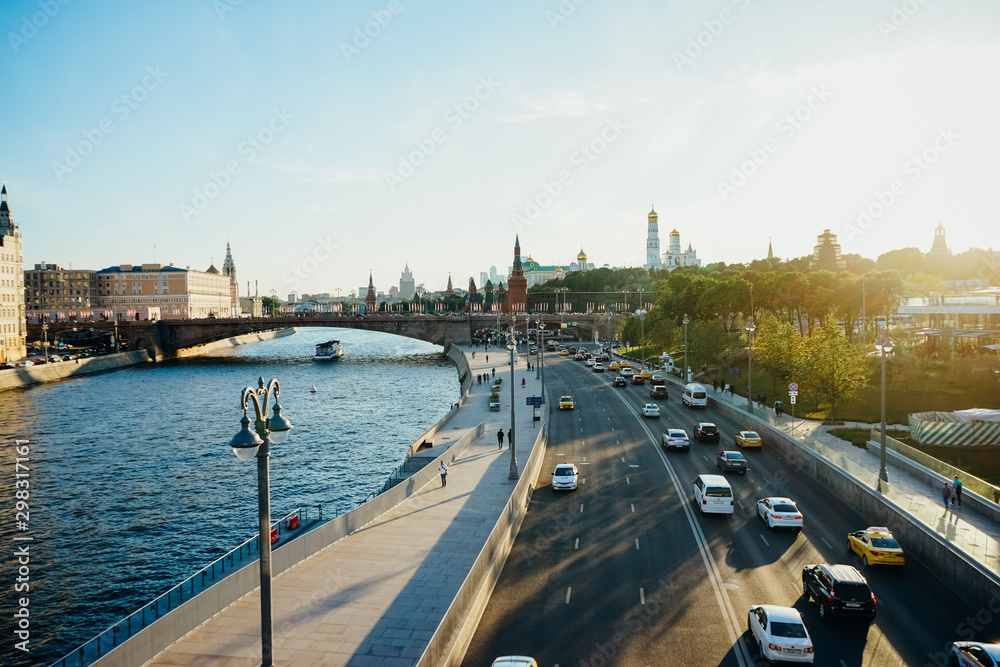 View on Moscow river and Kremlin ,Russia 