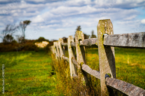 split rail fencing along pasture