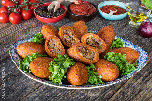 Turkish domestic special food icli kofte and oruk