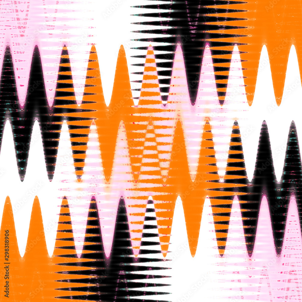 Fototapeta premium Abstract multicolored zigzag pattern wallpaper. Waved background.
