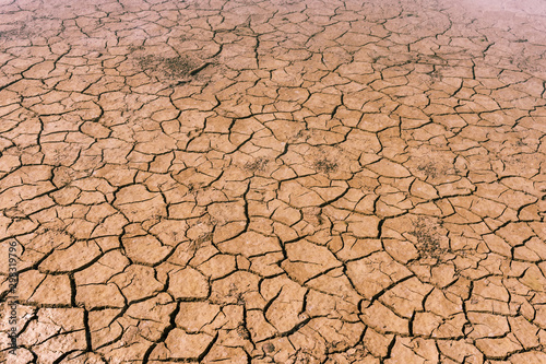 Fotografija Brown dry soil or mud texture, background