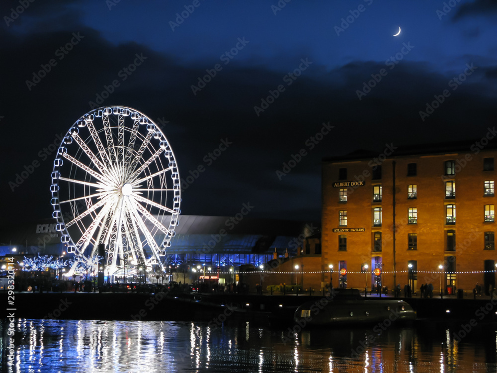 Albert Dock at night, Liverpool