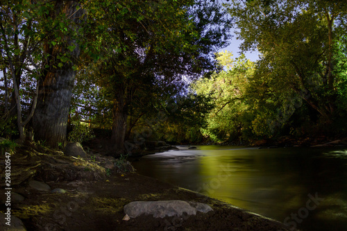 Long exposure of a creek at night