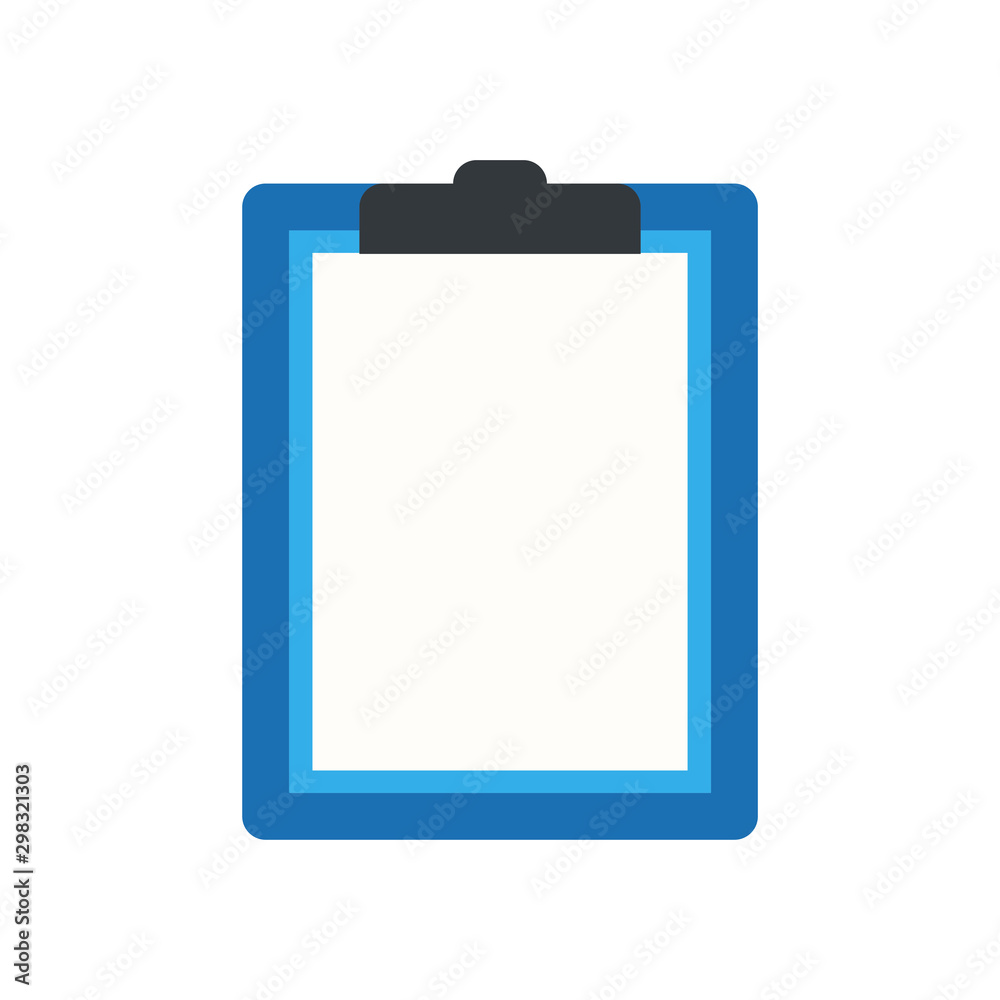 Icon clipboard checklist or document with checkmark with text in flat style Icon clipboard checklist or document with checkmark with text in flat style
