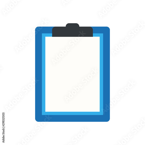 Icon clipboard checklist or document with checkmark with text in flat style