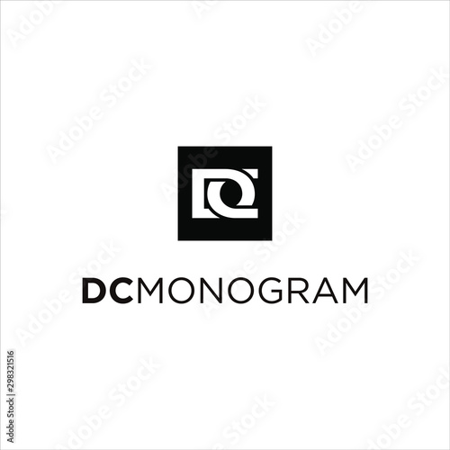 modern simple outline art of D and C lettering monogram signature style logo design inspiration