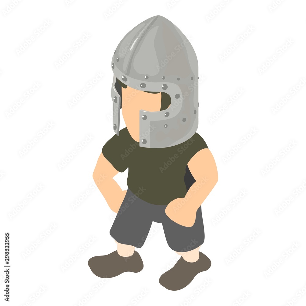 Medieval commander icon. Isometric illustration of medieval commander vector icon for web Medieval commander icon. Isometric illustration of medieval commander vector icon for web